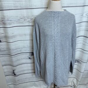 Talbots Light Gray Cable Knit Sweater